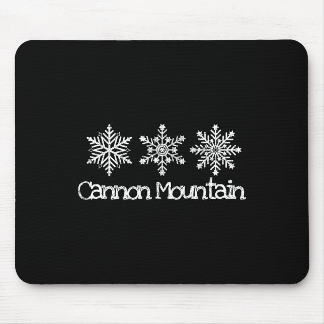 Cannon Mountain Franconia Notch Schneeflocken Skif Mousepad (Vorne)