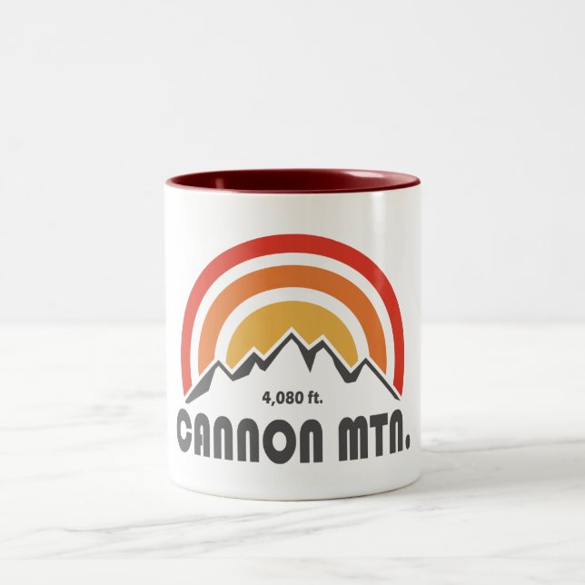 Cannon Mountain New Hampshire Zweifarbige Tasse (Mittel)