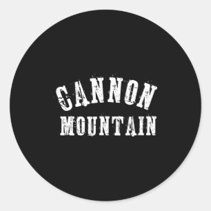 Cannon Mountain rustikaler grungiger Kunsthandwerk Runder Aufkleber