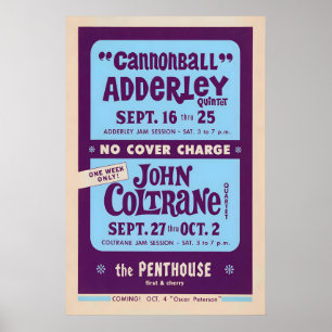 Cannonball Adderley - John Coltrane Jazzplakat Poster