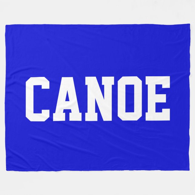 CANOE 70s Athletic White Text On Bold Lake Blue Fleecedecke (Vorderseite (Horizontal))