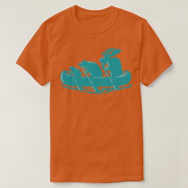 Canoe Beaver Bear Moose Canoeing Kanada Geschenkid T-Shirt (Design vorne)