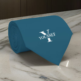 Canoe Blue Minimalistisch Mit Monogramm Krawatte