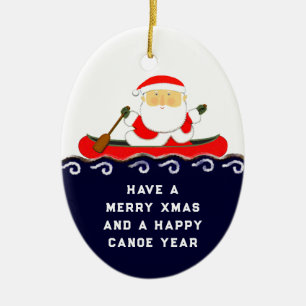 Canoe Camping Christmas Collectible Keramik Ornament