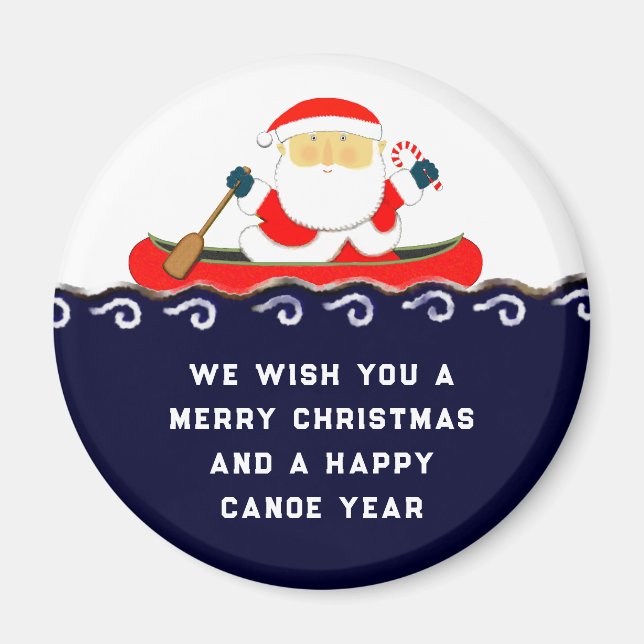 Canoe Camping Christmas Collectible Magnet (Vorne)