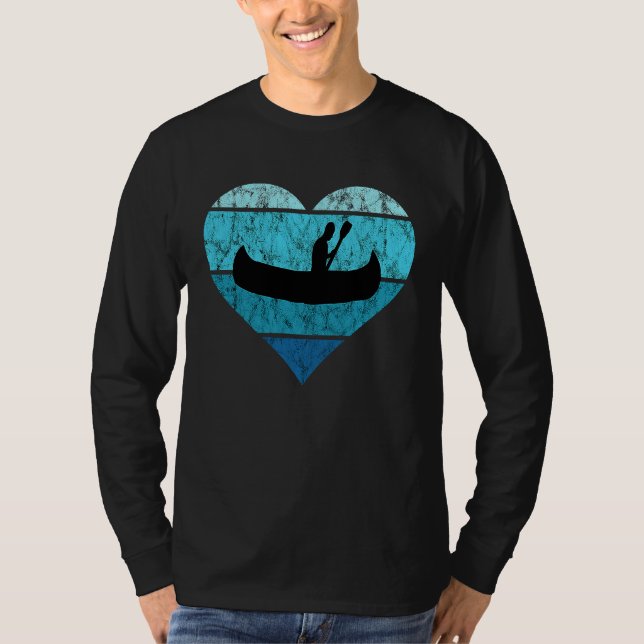 Canoe Driver Heart Kayak Driving Canoe Retro Vinta T-Shirt (Vorderseite)