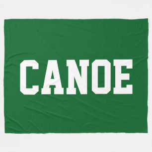 CANOE Fun 70er Sportlich Weiße Schrift Auf Waldgrü Fleecedecke