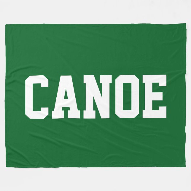 CANOE Fun 70s Athletic White Text On Forest Green Fleecedecke (Vorderseite (Horizontal))
