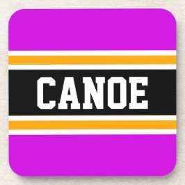 CANOE Fun Sporty Retro Rosa Gelbe schwarze Streife Getränkeuntersetzer