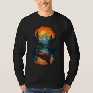 Canoe Splash Adventure - Retro Lake Sunset T-Shirt