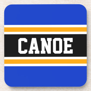 CANOE Sporty Retro Lebhaft Blau Gelb Schwarz Strei Getränkeuntersetzer