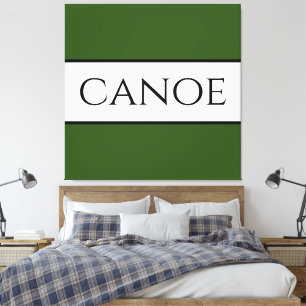 CANOE Wide Forest Green White Summer Strips Leinwanddruck