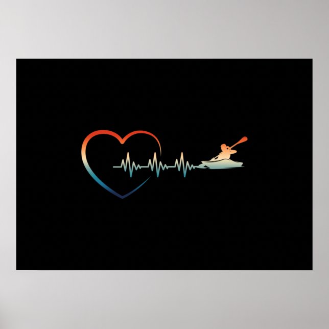 Canoeing Heartbeat Kayaking Poster (Vorne)