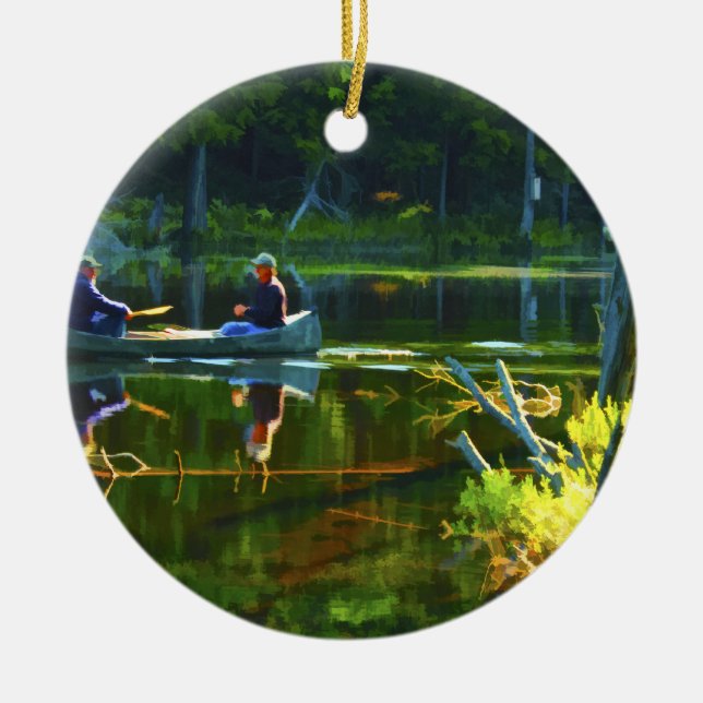 Canoeing im Adirondacks Keramikornament (Vorne)