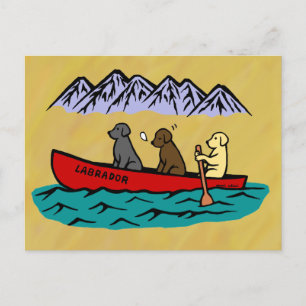 Canoeing Labrador Retrievers Postkarte
