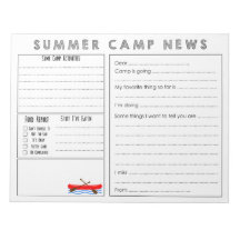 Canoer Summer Camp News Notepad