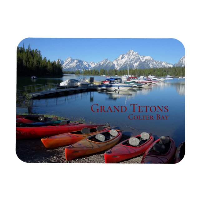 Canoes Grand Teton Nationalpark Colter Bay Travel Magnet (Horizontal)