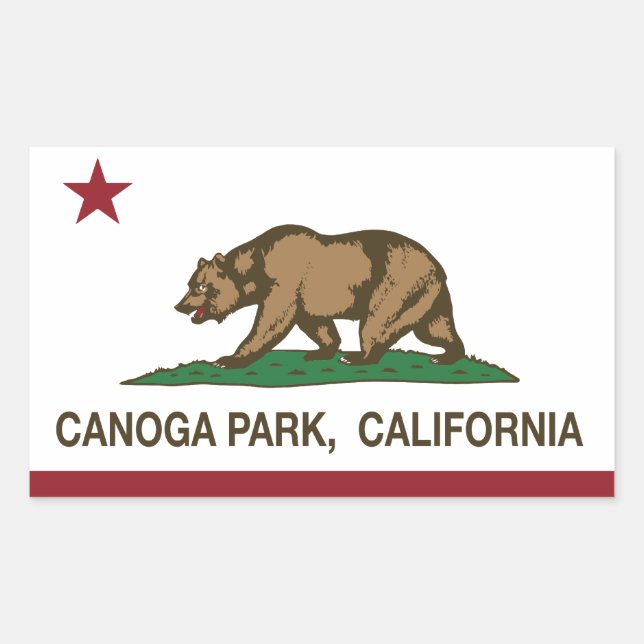 Canoga Park: California Republic Flag Rechteckiger Aufkleber (Vorderseite)