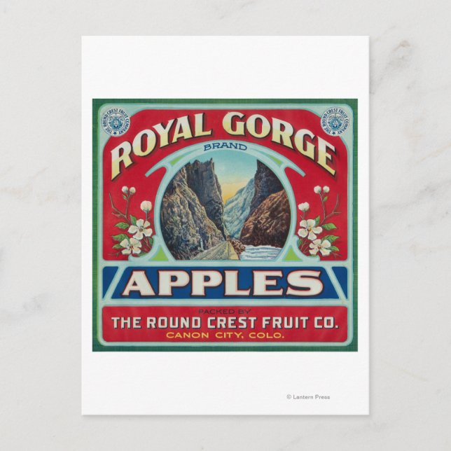 Canon City, Colorado - Royal Gorge Apple Label Postkarte (Vorderseite)