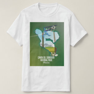 Canon del Sumidero, Mexiko Karte T-Shirt