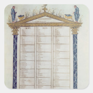 Canon der Evangelisten, vom Ebbo Quadratischer Aufkleber
