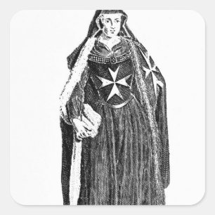 Canoness des Auftrages von Johannes von Jerusalem Quadratischer Aufkleber