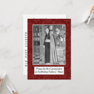 CANONIZATION ARCHBISHOP FULTON SHEEN PRAYER CARD KARTE