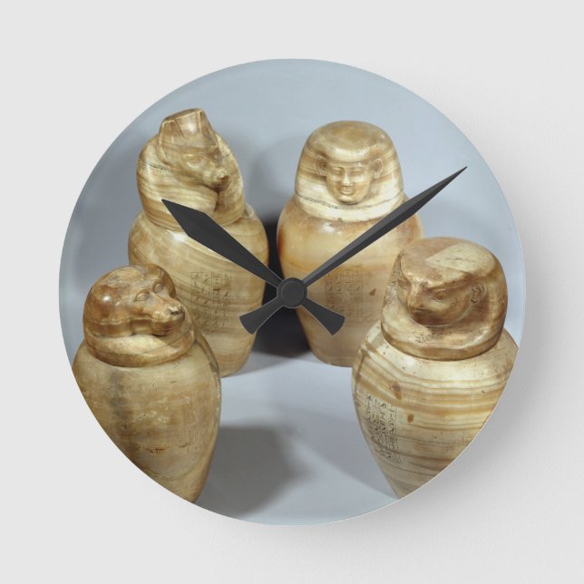 Canopic Gläser Hor-ir-Om, Saite (Alabaster) Runde Wanduhr (Vorderseite)
