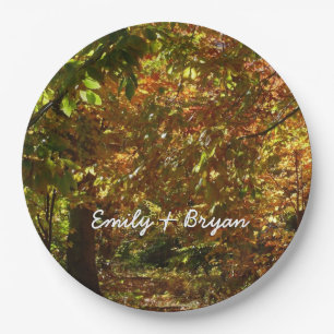 Canopy of Herbstlaubs II Gelbe Herbstfotografie Pappteller