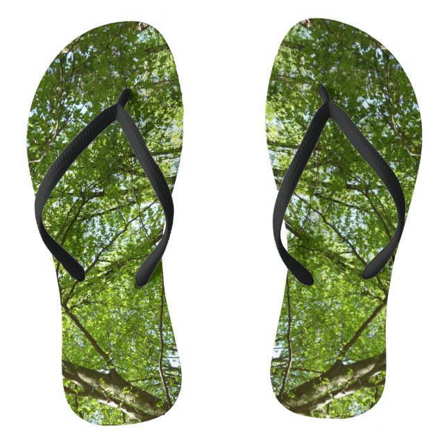 "Canopy of Spring Blätter Green Nature Scene Flip Flops (Fußbett)