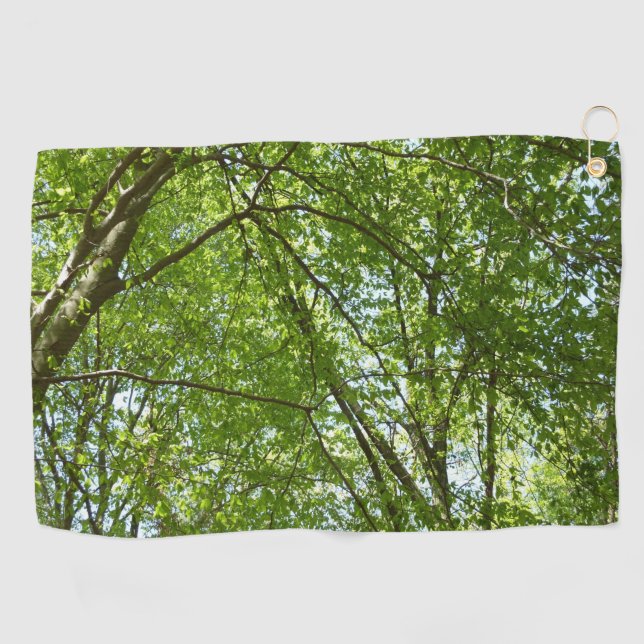 "Canopy of Spring Blätter Green Nature Scene Golfhandtuch (Horizontal)