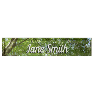 "Canopy of Spring Blätter Green Nature Scene Namensplakette