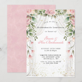 Canopy Pink Florals Bridesmaids Luncheon Einladung