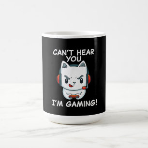 Cant Hear You Im Gaming Cat Gamer Geschenk Kaffeetasse