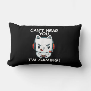Cant Hear You Im Gaming Cat Gamer-Geschenk Lendenkissen
