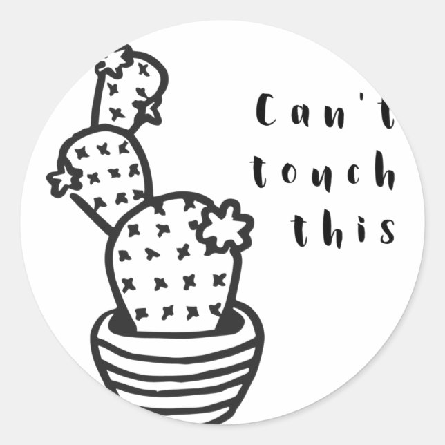 Cant Touch Cactus Runder Aufkleber (Vorderseite)