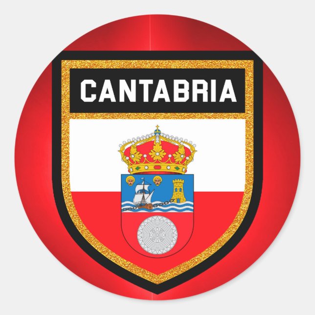 Cantabria Flag Runder Aufkleber (Vorderseite)