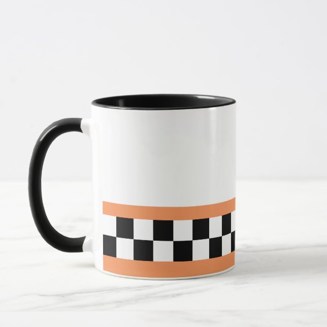 Cantaloup gestreifte Schachbretter Tasse (Links)