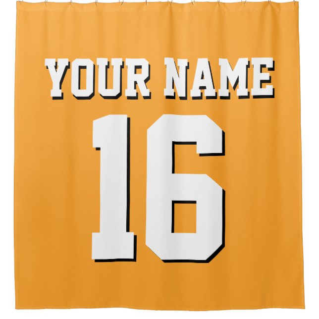 Cantaloupe Orange White Sports Jersey Team Jersey Duschvorhang (Vorderseite)