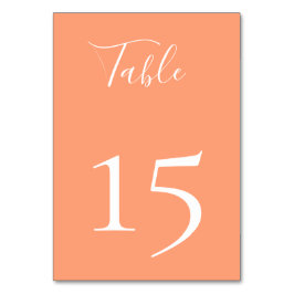 Cantaloupe Peach Color Tischnummer Card