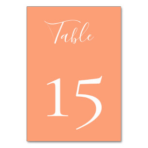 Cantaloupe Peach Color Tischnummer Card
