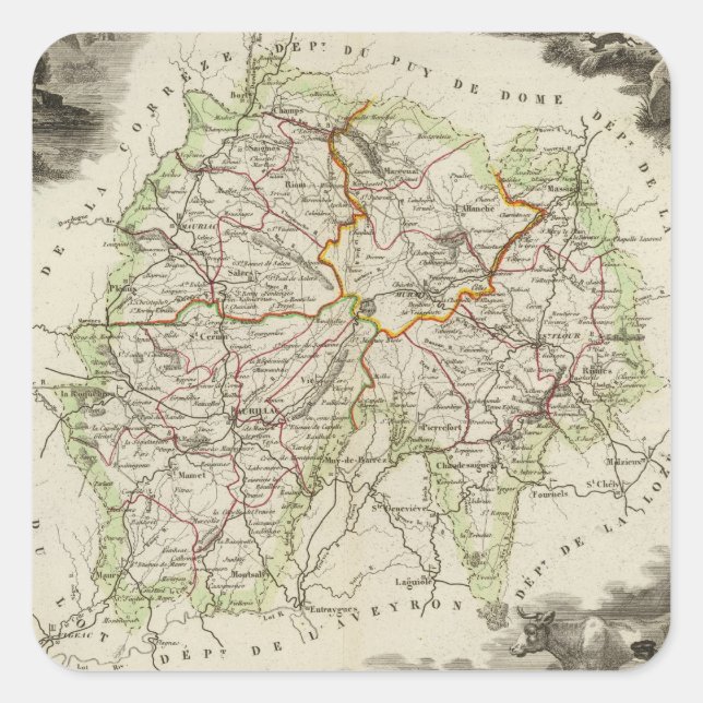 Cantaloupe Quadratischer Aufkleber (Vorderseite)