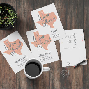 Cantaloupe We've Moved - Texas Ankündigungspostkarte