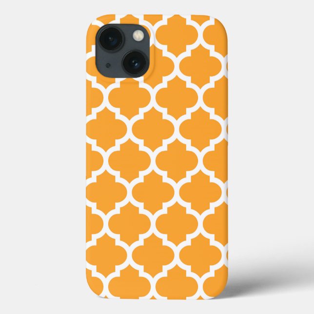 Cantaloupe White marokkanische Quatrefoil Muster # Case-Mate iPhone Hülle (Rückseite)