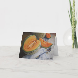 Cantaloupes mit Silberlöffel-Karte Dankeskarte