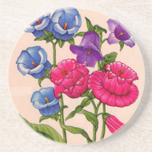 Canterbury bells in blue red and purple untersetzer