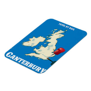 Canterbury Britische Inseln Vintage-Bahn-Plakat Magnet