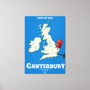Canterbury Britische Inseln Vintages Bahnplakat Leinwanddruck