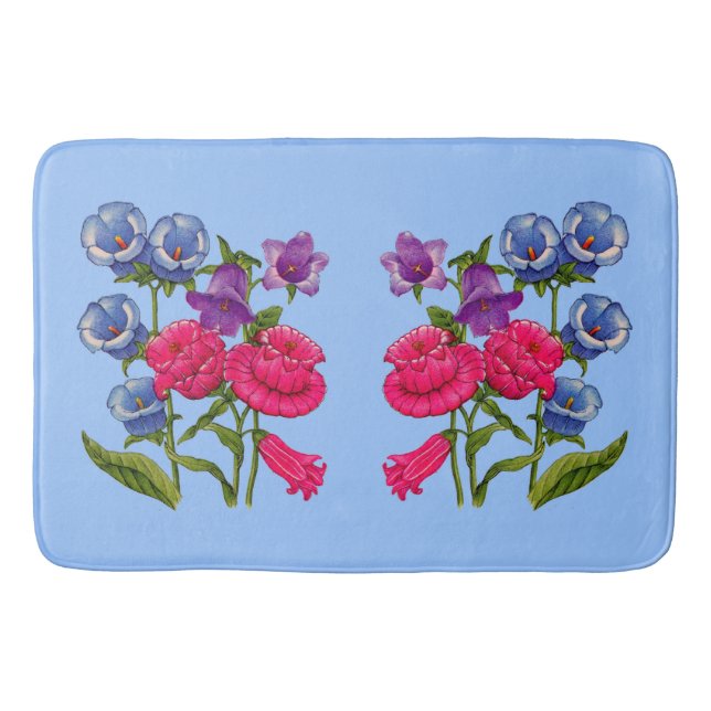 Canterbury-Glockenschrift Blume Badematte (Vorderseite)