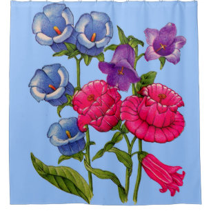 Canterbury-Glockenschrift Blume Duschvorhang